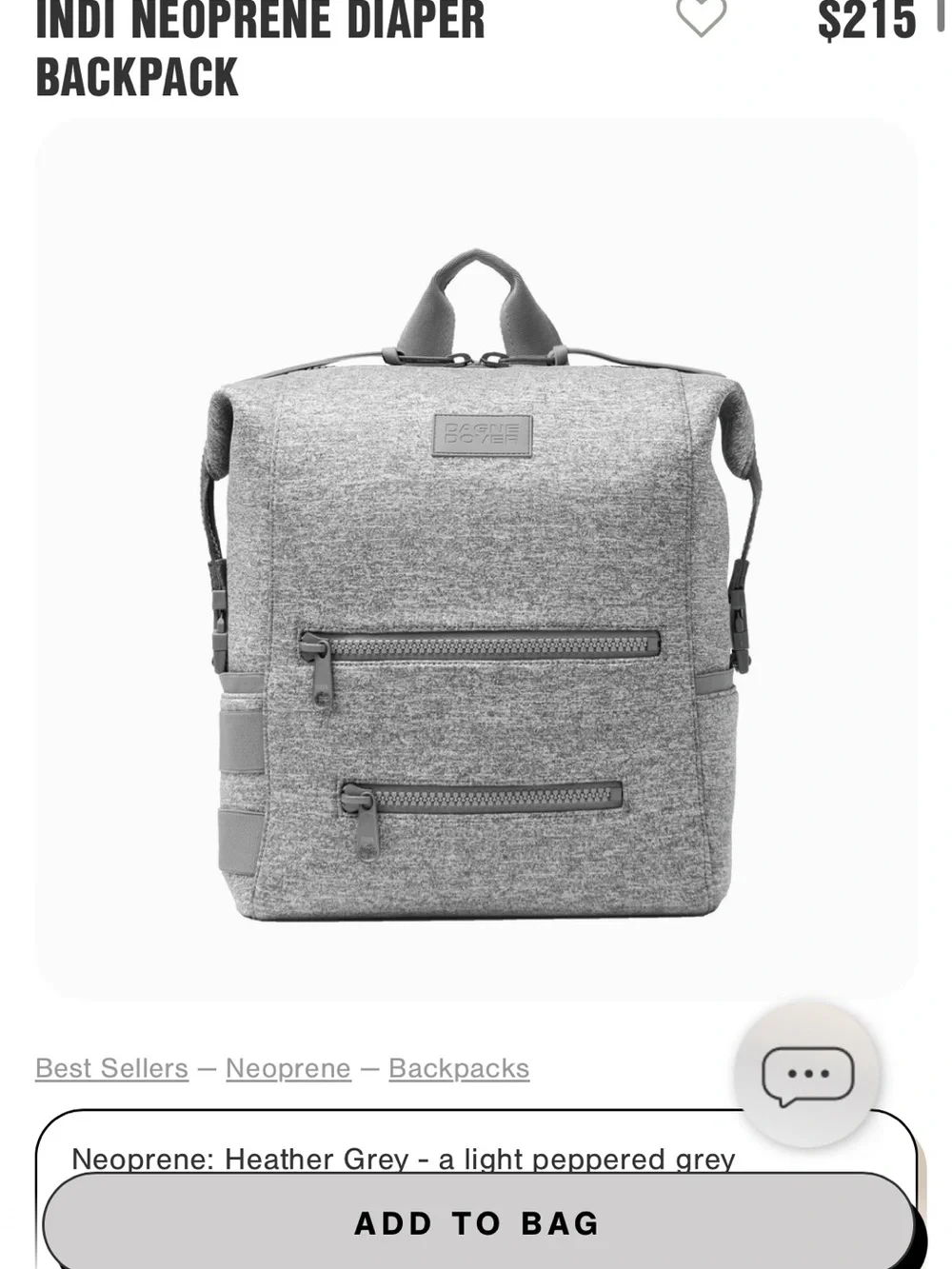 Dagne Dover Gray Diaper Bag - Large Indi Great Condition